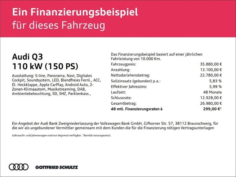 Gebraucht Audi Q3 S-Line 150 PS (110 kW) 2024 Schwarz SUV