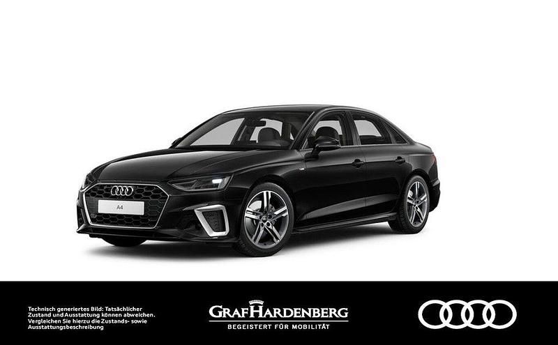 Mythosschwarz metallic Gebraucht 2022 Audi A4 S-Line Limousine | 27.880 € (Superpreis) - Bild 1/4