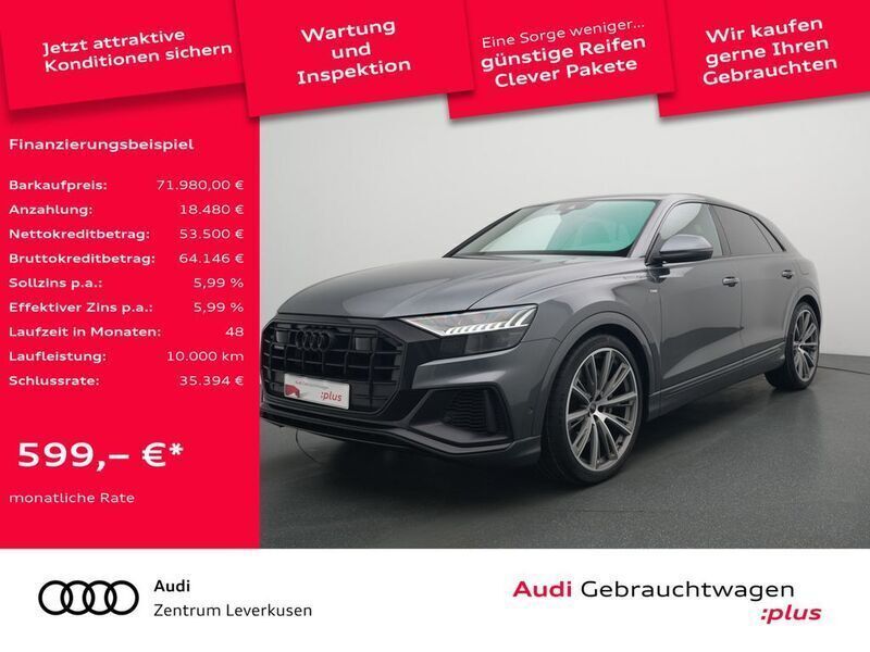 Daytona grau perl. Gebraucht 2021 Audi Q8 S-Line SUV | 71.980 € (Teuer) - Bild 1/4