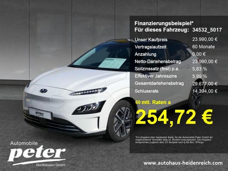 Hell weiß sonderlack (metallic) Gebraucht 2022 Hyundai Kona SUV | 23.989 € (Etwas zu teuer) - Bild 1/4
