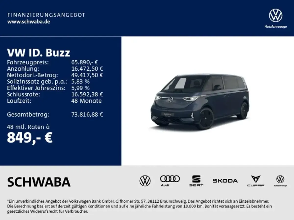 Gebraucht VW ID. Buzz GTX 250 kW (340 PS) 2025 Starlight blue metallic Van / Kleinbus