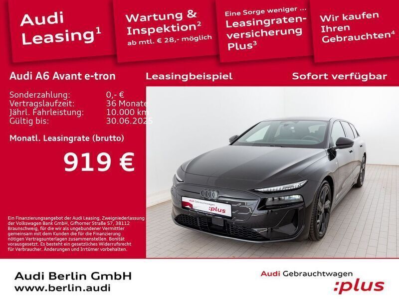 Mythosschwarz metallic Gebraucht 2025 Audi A6 e-tron Ambiente Kombi | 92.500 € - Bild 1/3