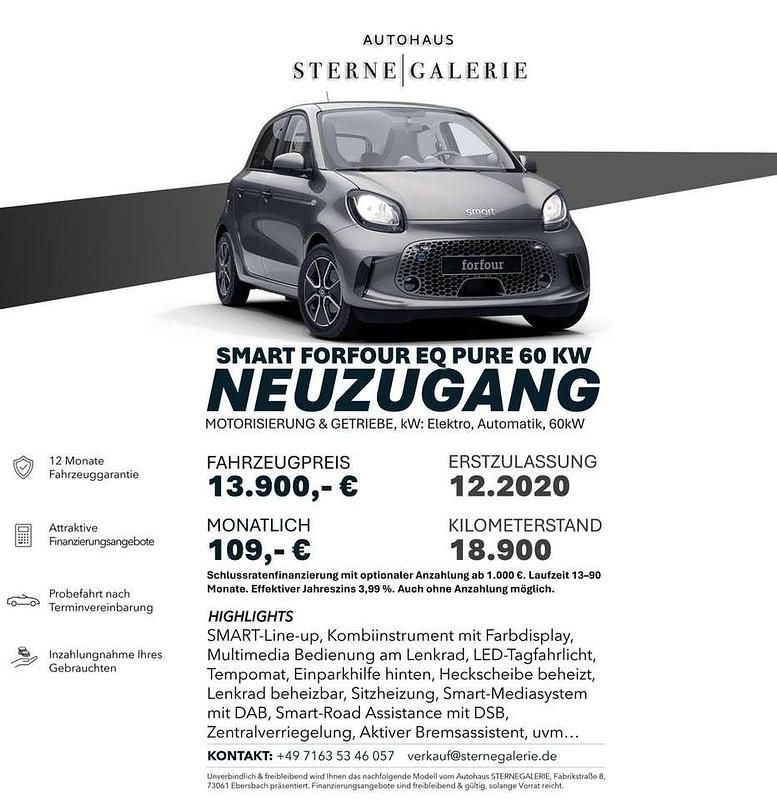 Gebraucht Smart ForFour Electric Drive 60 kW (82 PS) 2020 Grau Kleinwagen