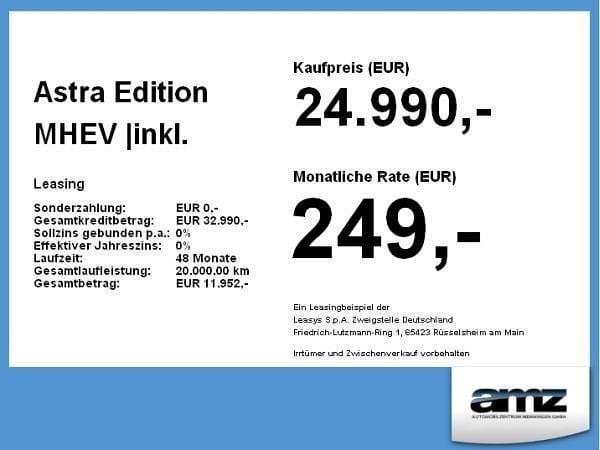 Blau (athletik blau) Neu 2025 Opel Astra Edition Limousine | 24.990 € (Guter Preis) - Bild 1/1