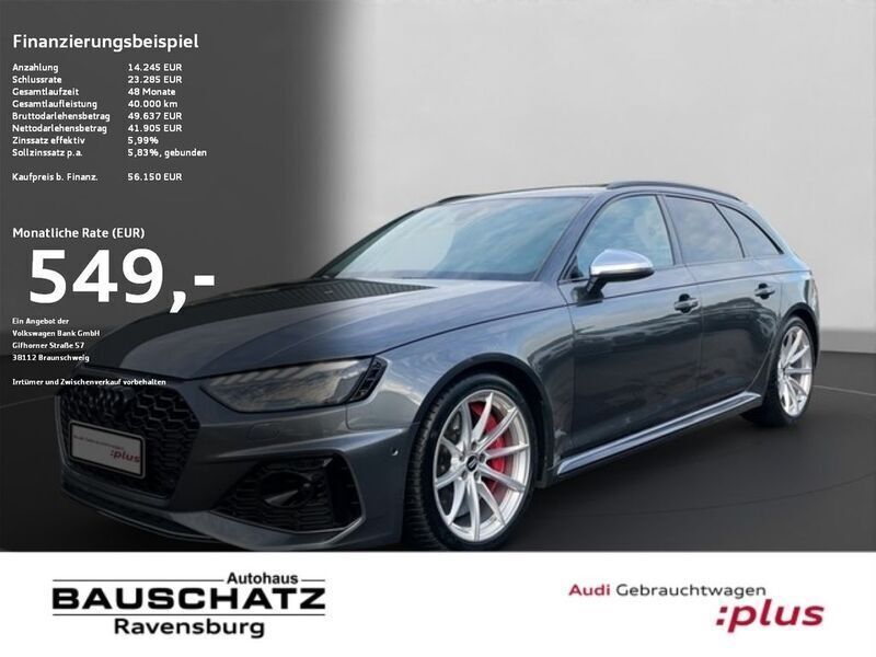 Daytonagrau perleffekt Gebraucht 2020 Audi RS4 Ambiente Kombi | 56.150 € (Fairer Preis) - Bild 1/4