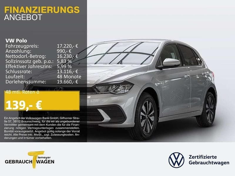 Silber Gebraucht 2024 VW Polo Move Limousine | 17.220 € (Superpreis) - Bild 1/4