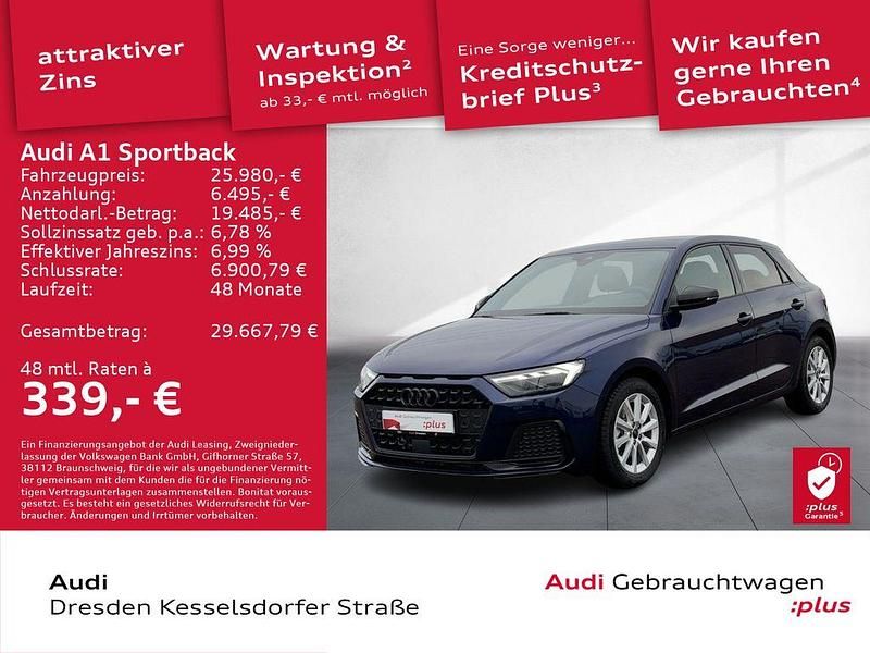 Navarrablau metallic Gebraucht 2024 Audi A1 Sportback Advanced Plus Kleinwagen | 25.980 € (Fairer Preis) - Bild 1/4