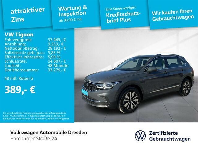 Delfingrau metallic Gebraucht 2024 VW Tiguan Life SUV | 37.445 € (Fairer Preis) - Bild 1/2