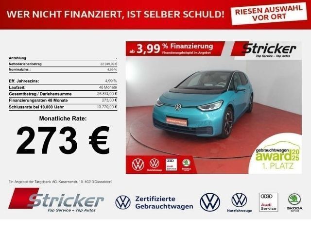 Grün Gebraucht 2021 VW ID.3 Pro Performance Kleinwagen | 22.949 € (Guter Preis) - Bild 1/4