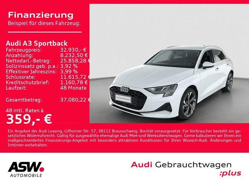 Gletscherweiß metallic Gebraucht 2025 Audi A3 Advanced Plus Limousine | 32.930 € (Guter Preis) - Bild 1/3