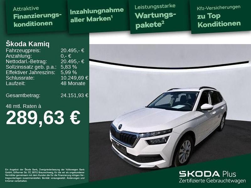 Candyweiß Gebraucht 2021 Skoda Kamiq Ambition SUV | 20.495 € (Fairer Preis) - Bild 1/4