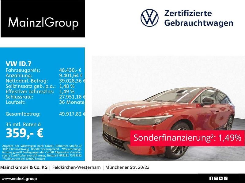 Kings red metallic Gebraucht 2024 VW ID.7 Pro Kombi | 48.430 € (Fairer Preis) - Bild 1/3