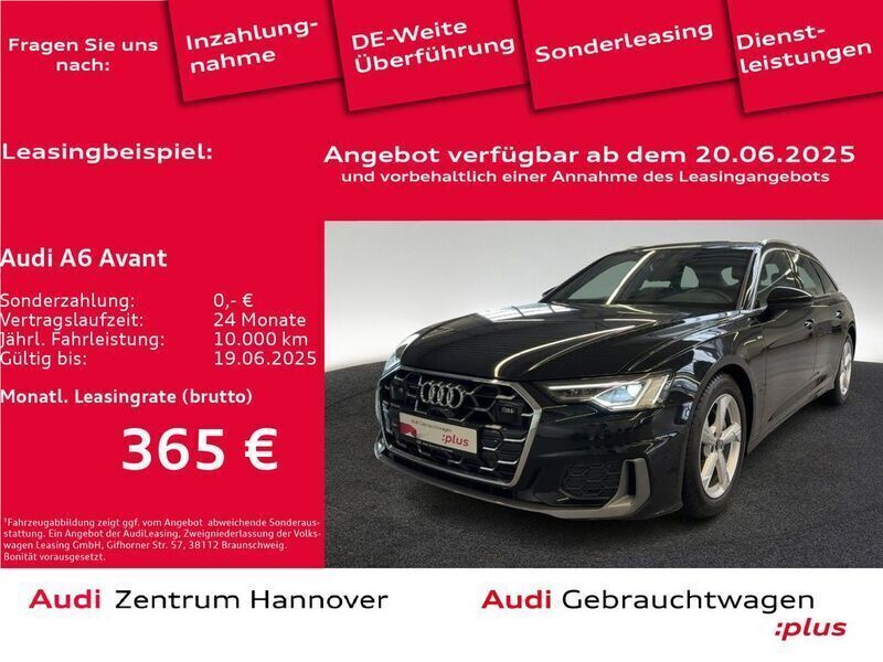 Mythosschwarz metallic Gebraucht 2024 Audi A6 S-Line Kombi | 49.990 € (Teuer) - Bild 1/4