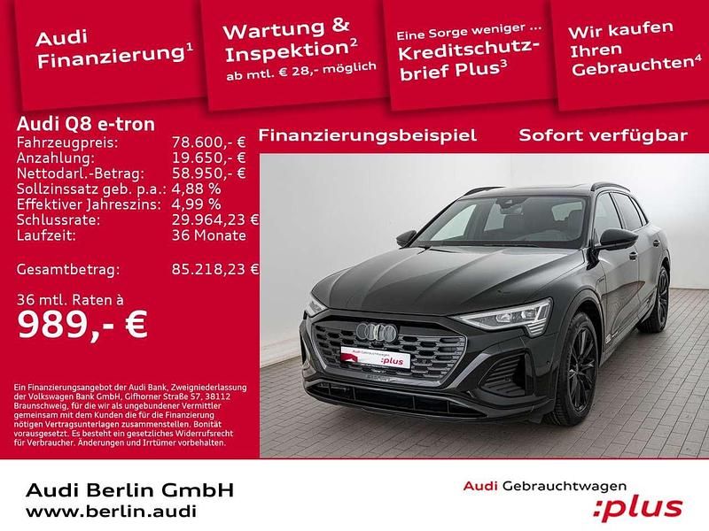 Mythosschwarz metallic Gebraucht 2024 Audi Q8 e-tron S-Line SUV | 89.900 € - Bild 1/3