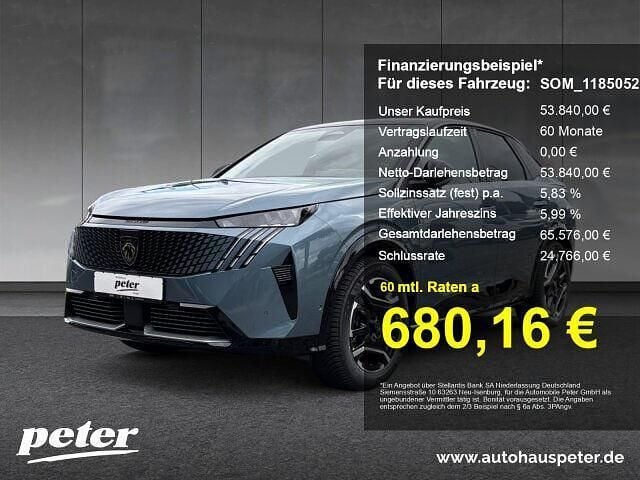 Met. ingaro blau Gebraucht 2025 Peugeot e-3008 GTi SUV | 53.840 € (Fairer Preis) - Bild 1/4