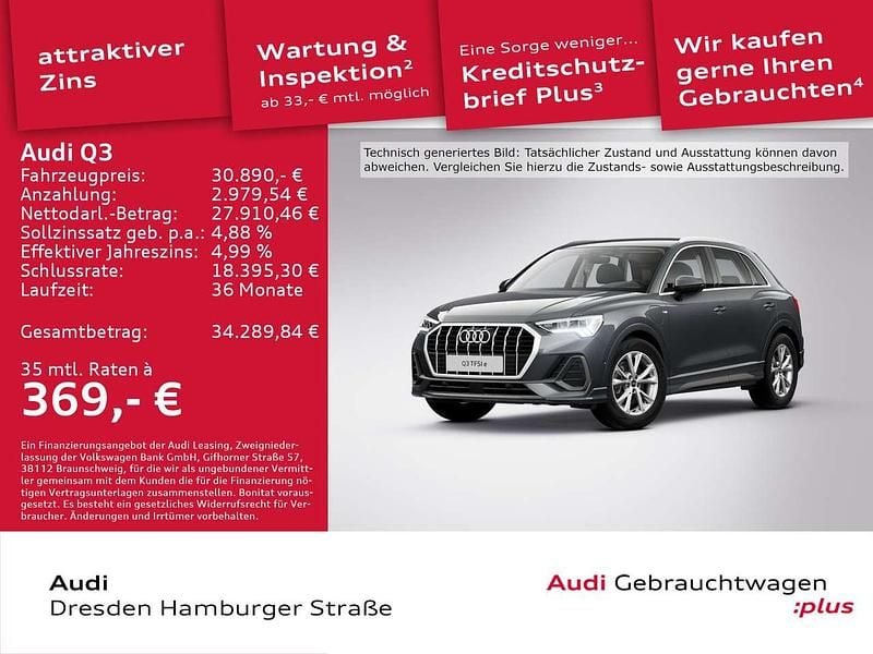 Daytonagrau perleffekt Gebraucht 2022 Audi Q3 S-Line SUV | 30.890 € (Guter Preis) - Bild 1/3
