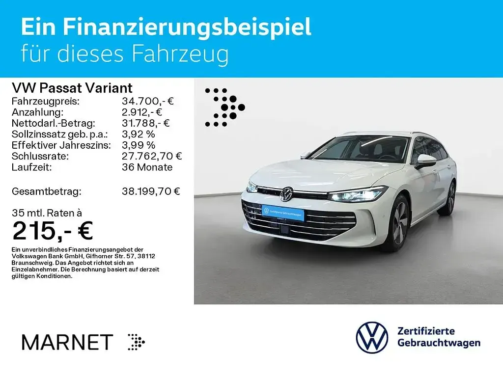 Gebraucht VW Passat Elegance 150 PS (110 kW) 2025 Pure white Kombi