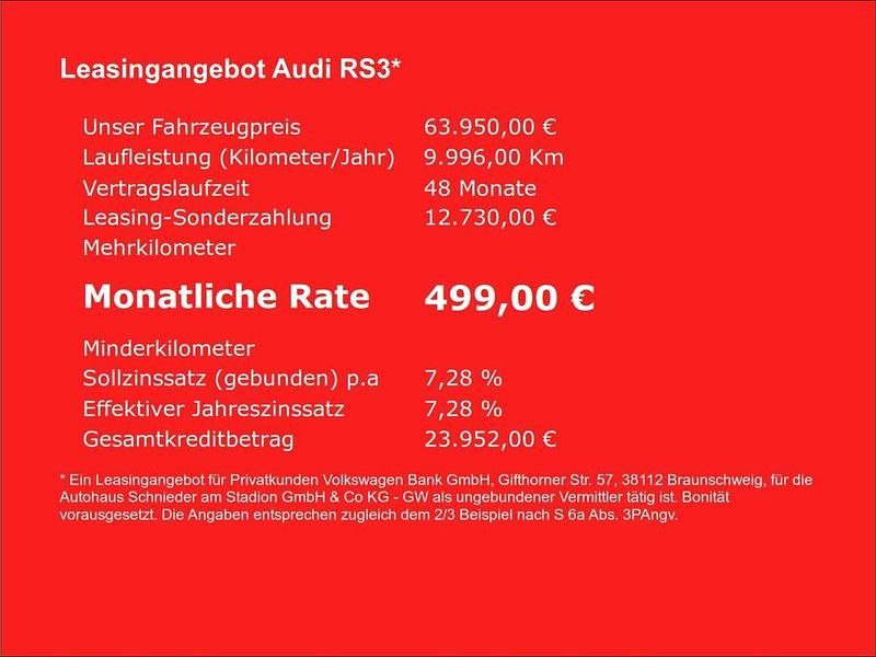 Grau Gebraucht 2024 Audi RS3 Sportback Ambiente Kleinwagen | 63.950 € (Fairer Preis) - Bild 1/1
