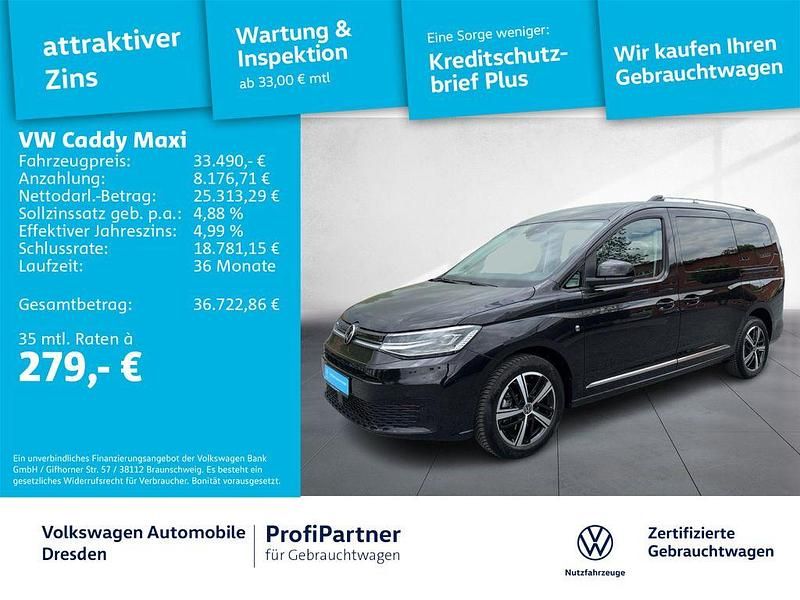 Schwarz Gebraucht 2024 VW Caddy Maxi Style Van / Kleinbus | 33.490 € (Guter Preis) - Bild 1/4