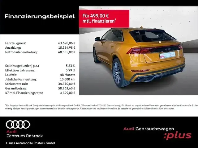 Gebraucht Audi Q8 Competition 286 PS (210 kW) 2022 Drachenorange metallic SUV