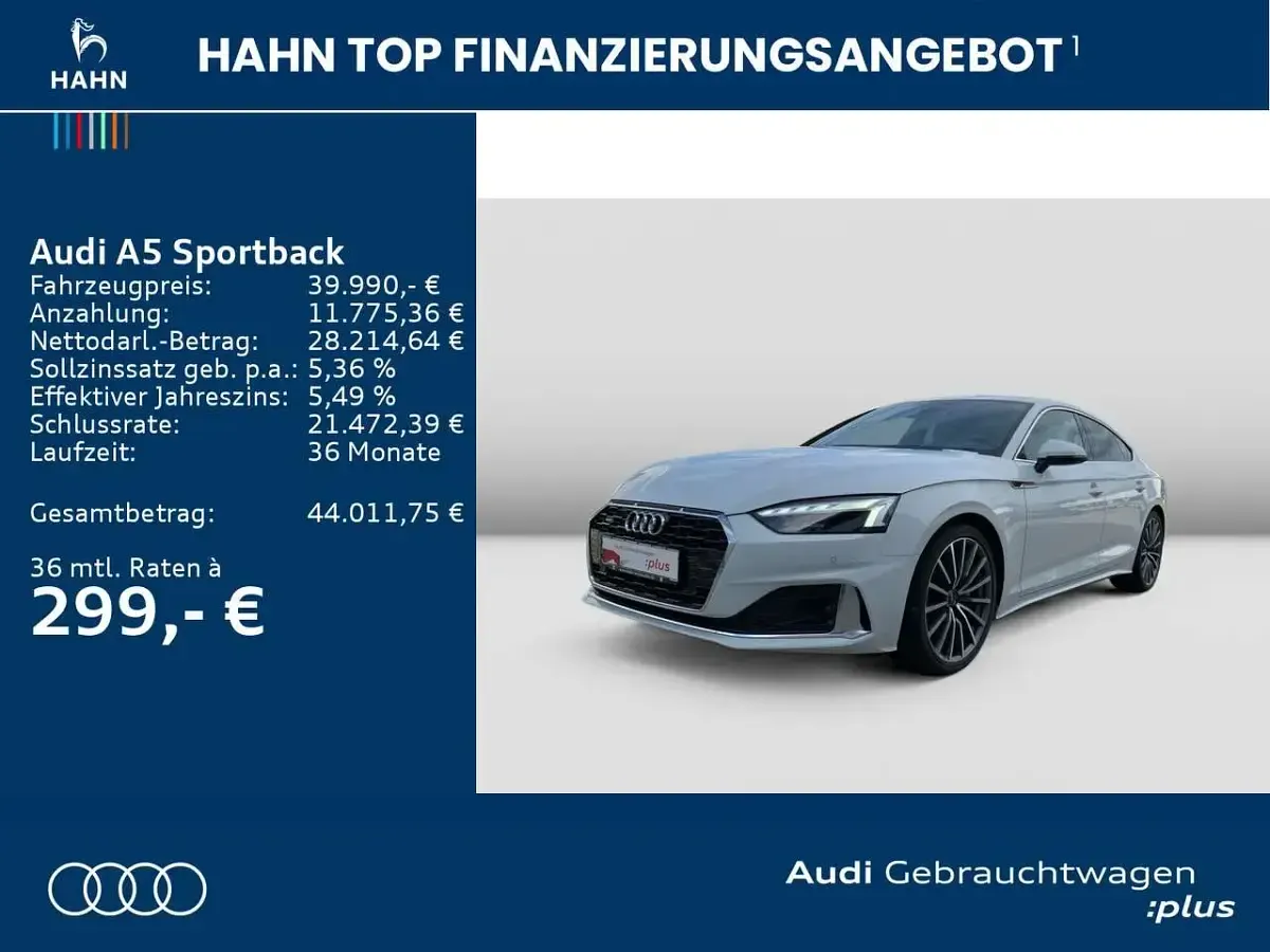Gebraucht Audi A5 Advanced 204 PS (150 kW) 2024 Gletscherweiß metallic Limousine