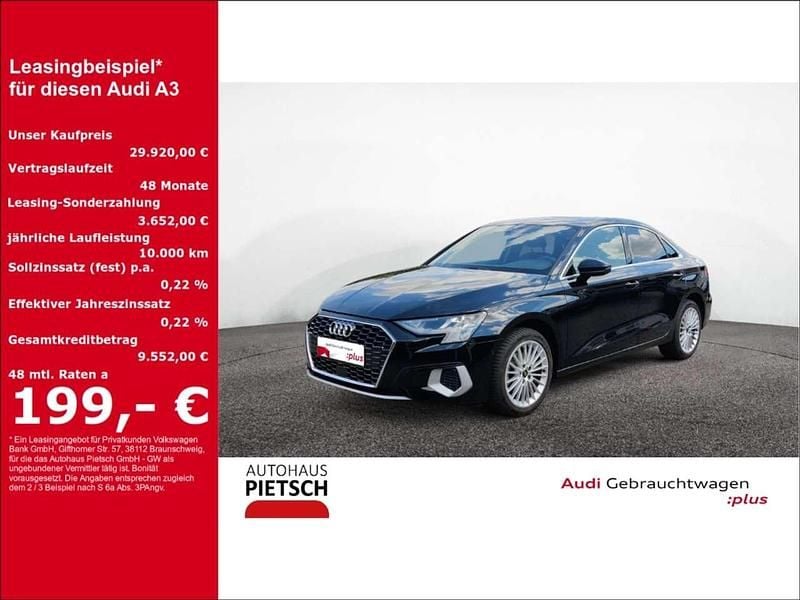 Schwarz Gebraucht 2024 Audi A3 Advanced Limousine | 29.920 € (Guter Preis) - Bild 1/4