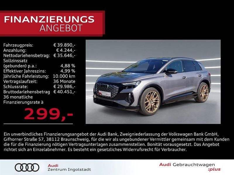 Grau metallic Gebraucht 2022 Audi Q4 e-tron Edition .1 SUV | 39.890 € (Guter Preis) - Bild 1/3