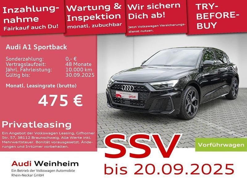 Mythosschwarz metallic Gebraucht 2025 Audi A1 Sportback S-Line Kleinwagen | 33.991 € (Teuer) - Bild 1/2