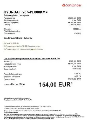 Gebraucht Hyundai i20 YES! 101 PS (74 kW) 2020 Schwarz Limousine