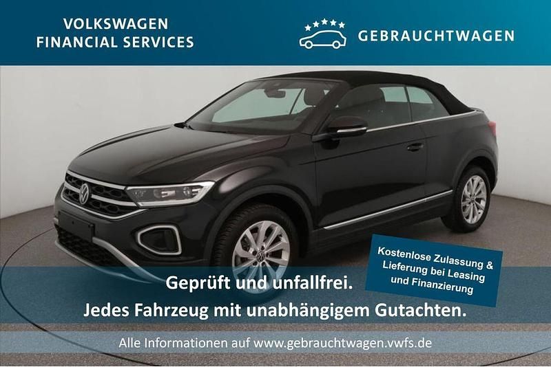Schwarz Gebraucht 2023 VW T-Roc Cabriolet Style Cabrio | 28.449 € (Superpreis) - Bild 1/4