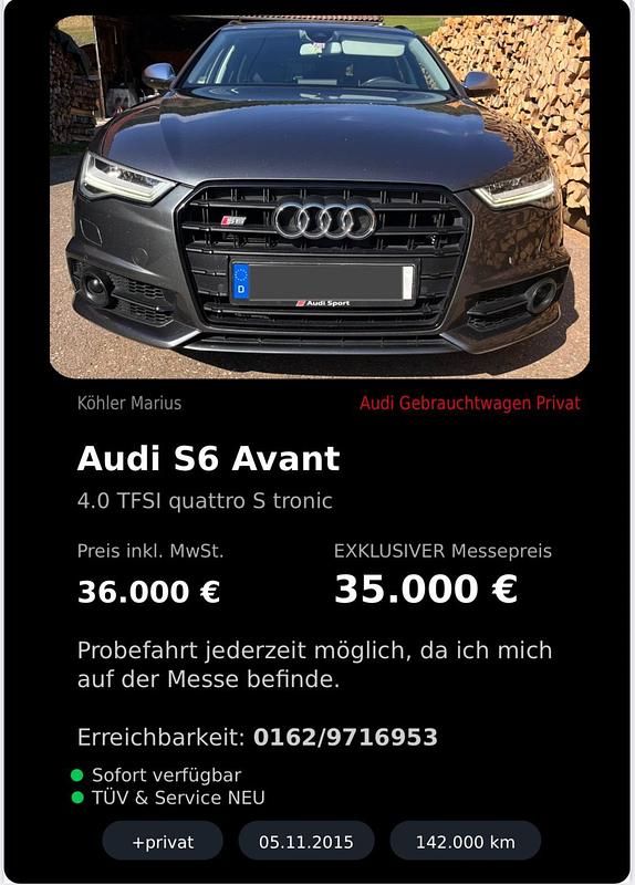 Gebraucht Audi S6 Comfort 450 PS (330 kW) 2015 Grau Kombi
