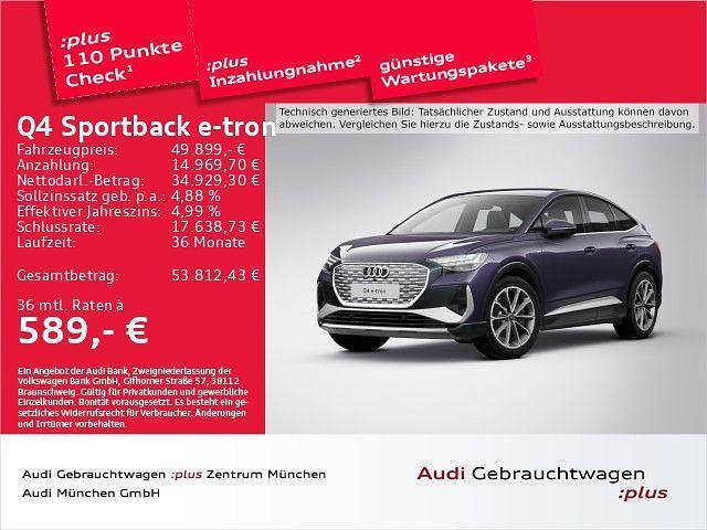 Auroraviolett metallic Gebraucht 2024 Audi Q4 Sportback e-tron Ambiente SUV | 49.899 € (Teuer) - Bild 1/2