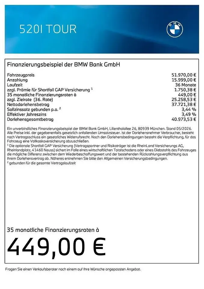 Gebraucht BMW 520 M Sport 190 PS (139 kW) 2025 M carbonschwarz Kombi