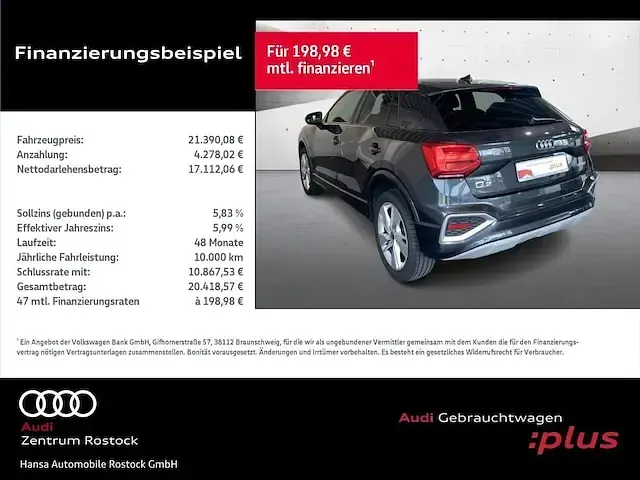 Gebraucht Audi Q2 Ambiente 116 PS (85 kW) 2022 Manhattangrau metallic SUV