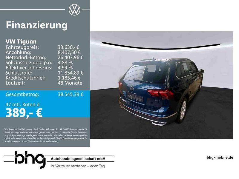 Nightshade blue metallic Gebraucht 2022 VW Tiguan Elegance SUV | 33.630 € (Fairer Preis) - Bild 1/2