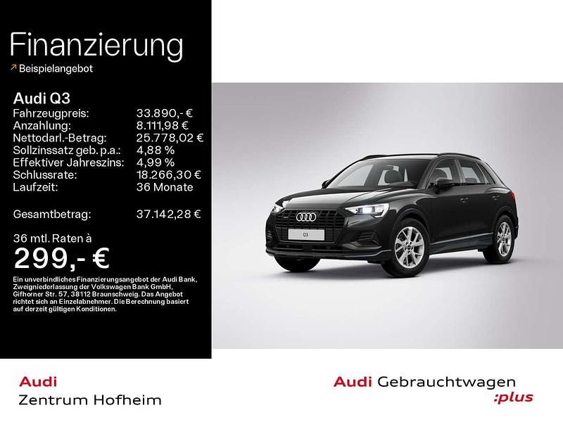 Mythosschwarz metallic Gebraucht 2022 Audi Q3 Advanced SUV | 33.890 € (Fairer Preis) - Bild 1/3