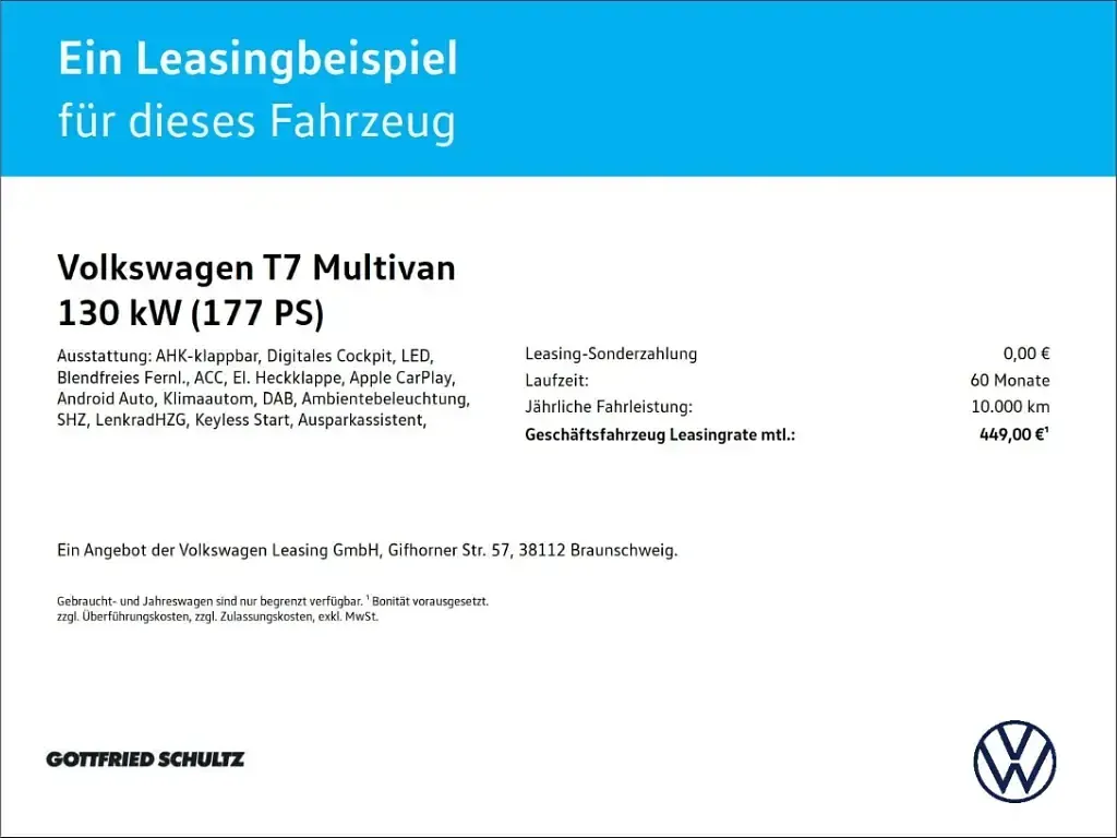 Neu VW Multivan Advance 177 PS (130 kW) 2026 Grau Van / Kleinbus