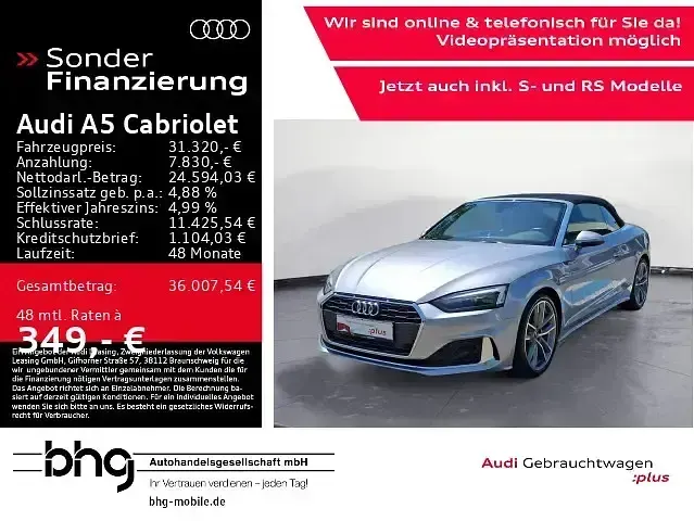 Gebraucht Audi A5 Cabriolet Advanced 163 PS (119 kW) 2022 Silber Cabrio