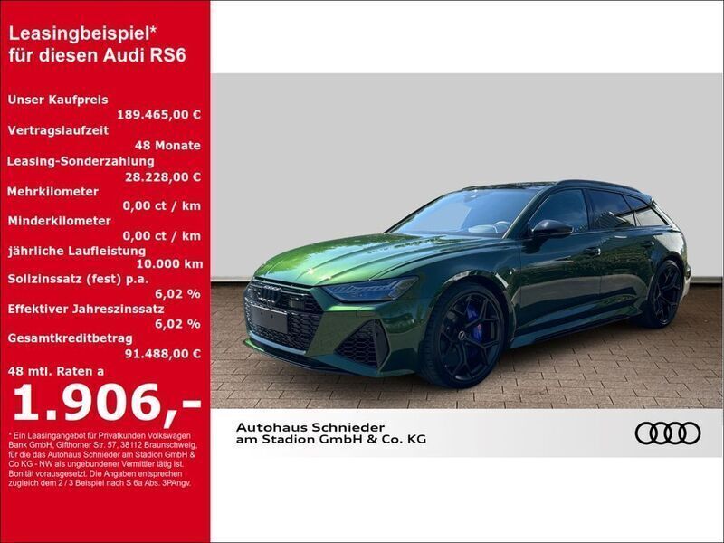 Grün Neu 2025 Audi RS6 Performance Limousine | 189.465 € - Bild 1/3