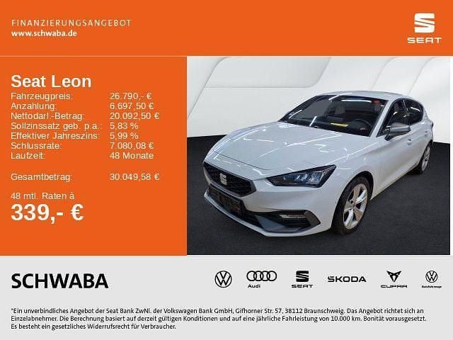 "nevada" weiss Gebraucht 2025 Seat Leon FR Limousine | 26.790 € (Fairer Preis) - Bild 1/4
