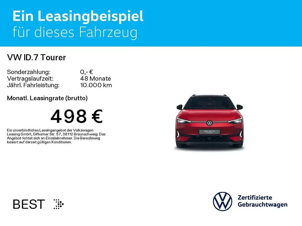 Gebraucht VW ID.7 GTX 250 kW (340 PS) 2025 Kings red metallic/schwarz Kombi