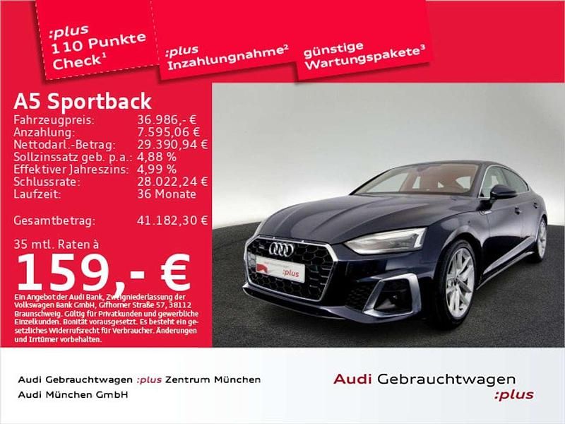 Nachtblau perl. audi Gebraucht 2023 Audi A5 S-Line Coupé | 36.986 € (Guter Preis) - Bild 1/2