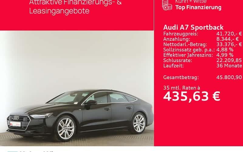 Schwarz Gebraucht 2022 Audi A7 Sportback Ambiente Kleinwagen | 41.720 € (Guter Preis) - Bild 1/4
