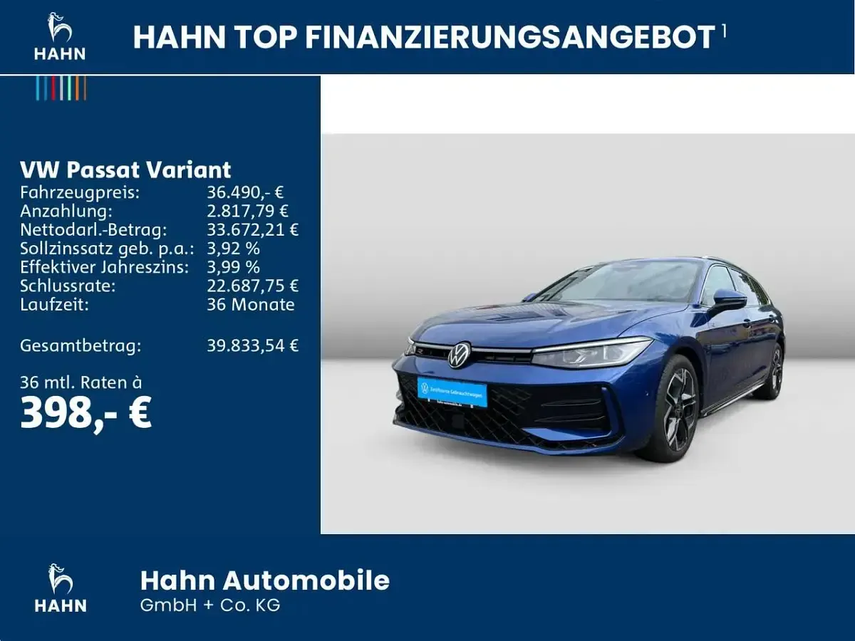 Occasion VW Passat R-line 150 ch (110 kW) 2024 Bleue Break