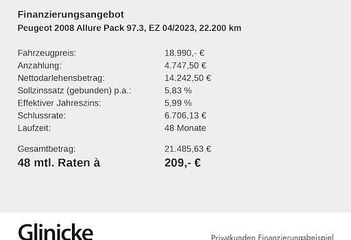 Gebraucht Peugeot e-2008 Allure 100 kW (136 PS) 2023 Schwarz SUV