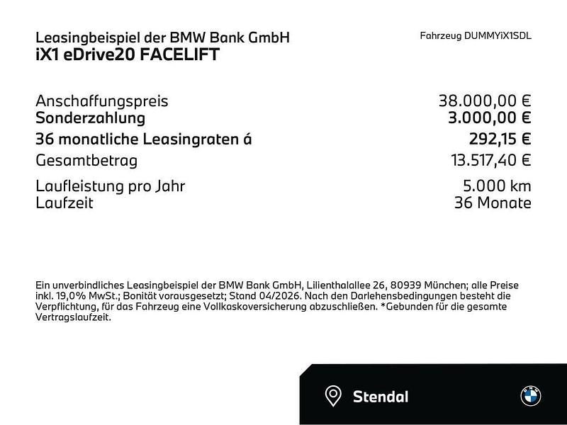 Neu BMW iX1 Shadowline 150 kW (204 PS) 2025 Schwarz SUV