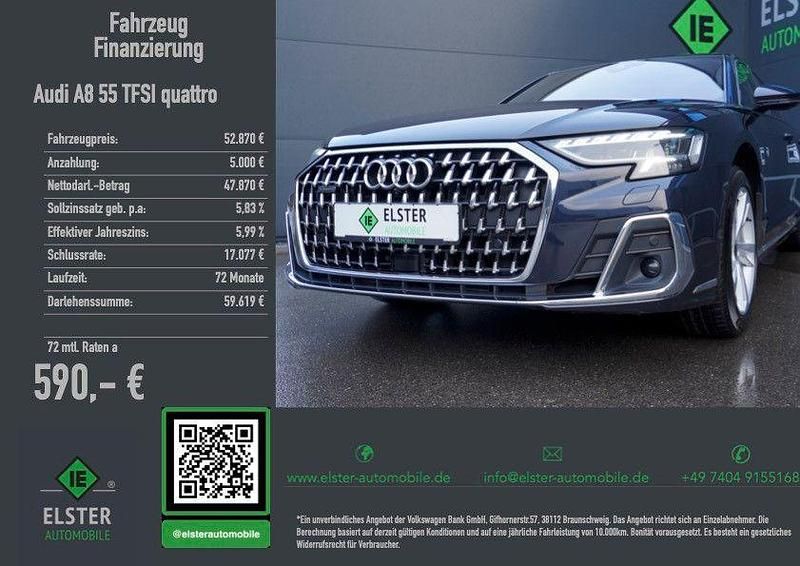 Second-hand Audi A8 Performance 340 CP (250 kW) 2022 Albastru Berlinǎ