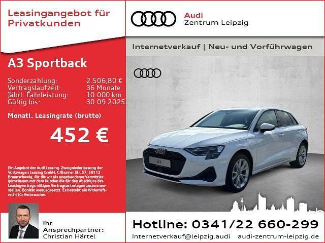 Arkonaweiß Gebraucht 2025 Audi A3 Sportback e-tron Ambiente Limousine | 41.780 € - Bild 1/2
