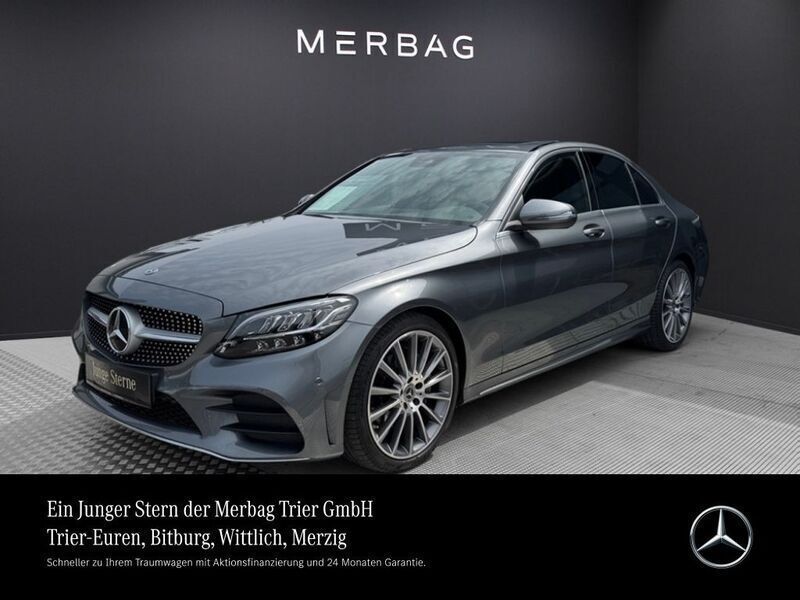 Grau Gebraucht 2021 Mercedes C220 AMG line Limousine | 35.760 € (Fairer Preis) - Bild 1/4