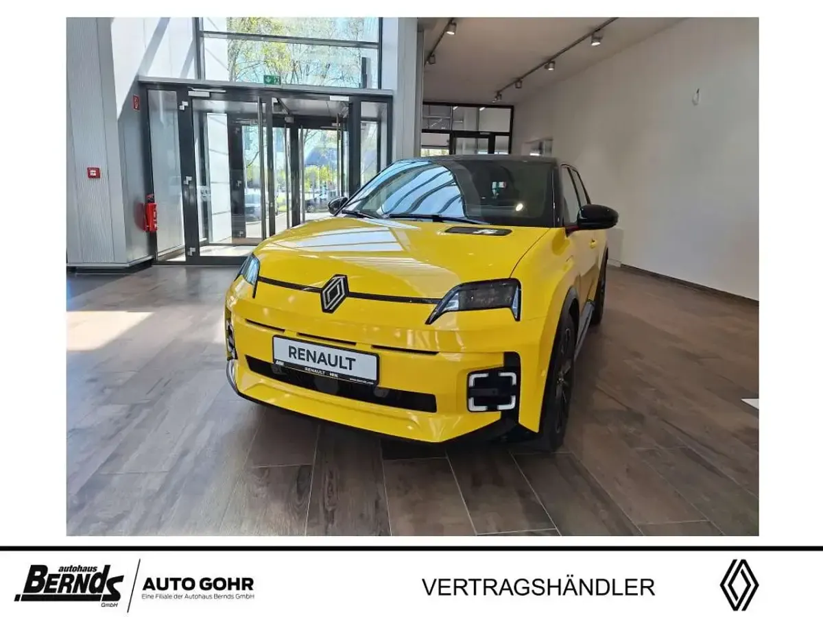 Neu Renault 5 E-Tech Iconic 110 kW (150 PS) 2026 Pop yellow! metallic, dach bla Kleinwagen